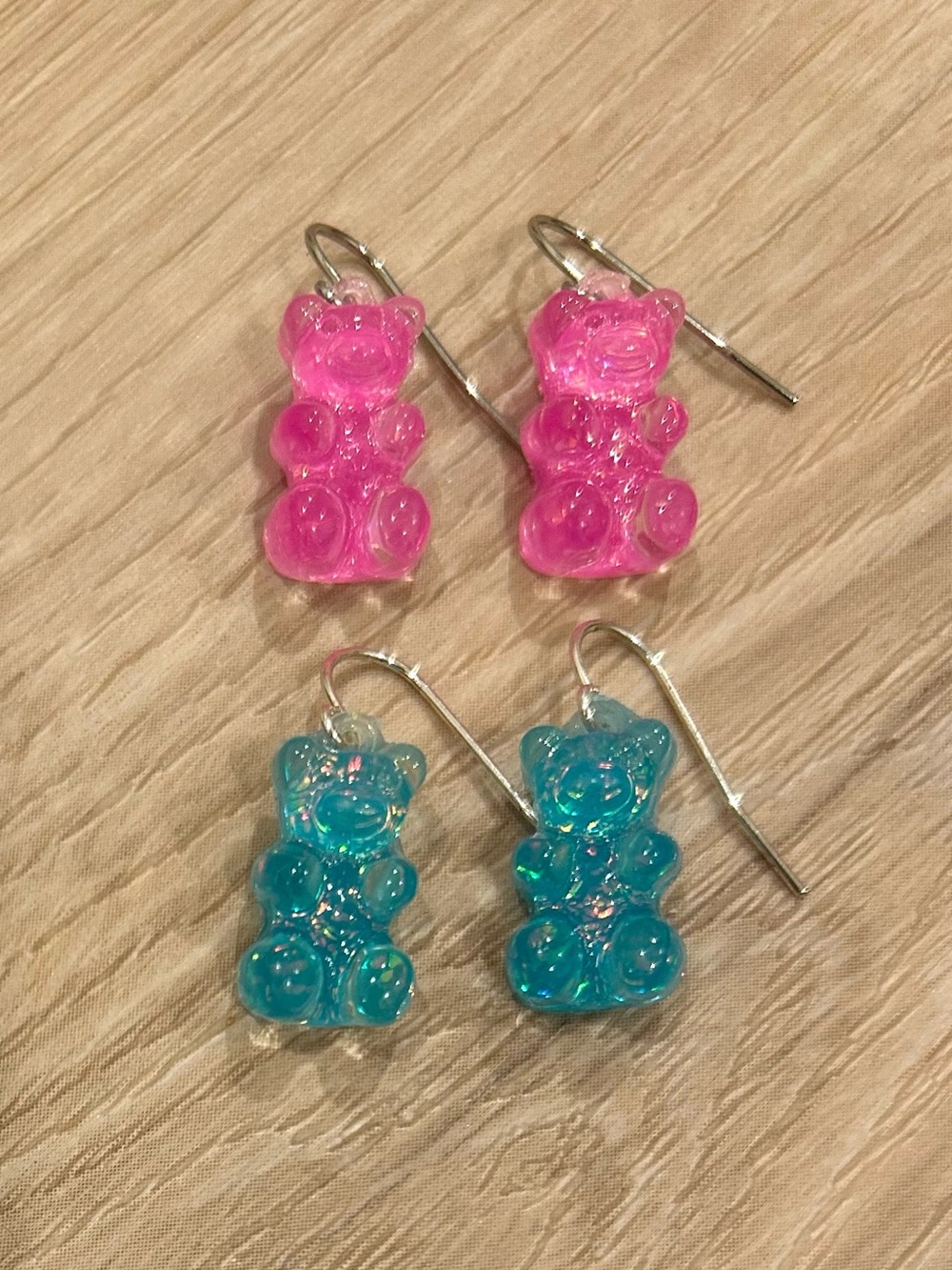 Claire's Pink and Blue Gummy Bear Drop Earrings 💗🩵